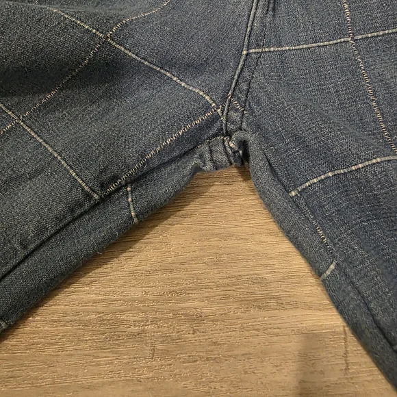 Van Heusen Blue Checkered Flare Jeans - Picture 10 of 11